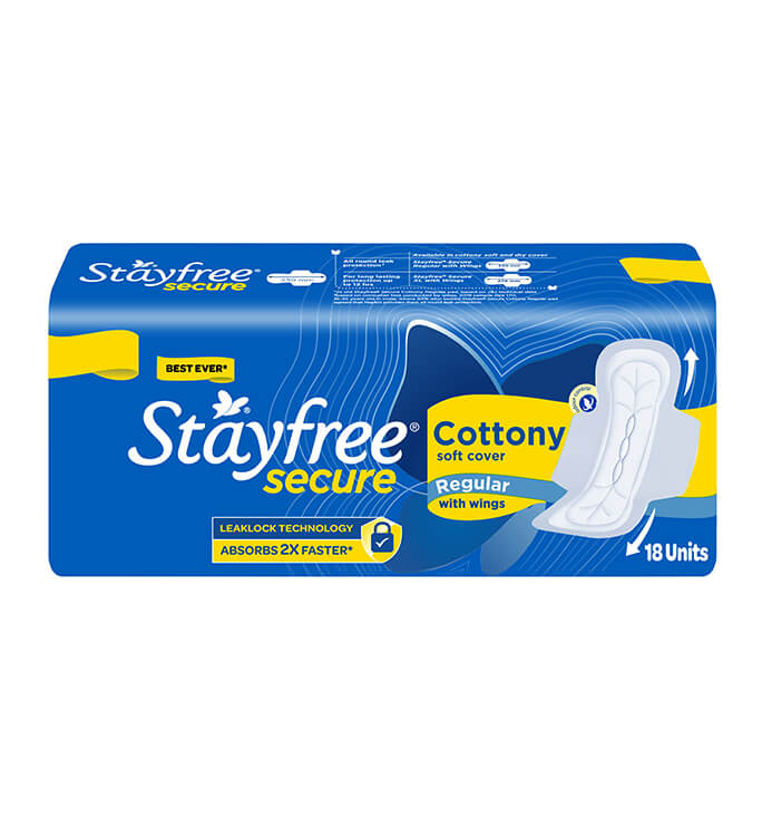 STAYFREE Secure Nights Sanitary Pad Cottony Soft Comfort Back Leak Guard,  Pcs